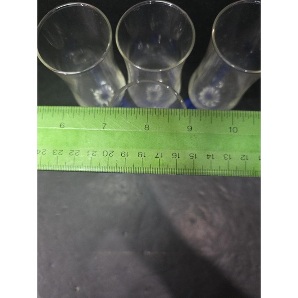 Italian Twisted Champagne Flutes, Clear Bowl With Cobalt Blue Base, Vtg Set of 4